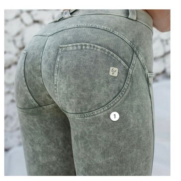 Freddy Acid-wash WR.UP® shaping green trousers in eco-friendly fabric Size XS - Picture 10 of 11